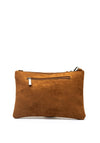 Zen Collection Faux Suede Stud Detail Clutch, Tan