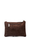 Zen Collection Faux Suede Stud Detail Clutch, Brown