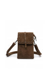 Zen Collection Faux Suede Stud Mini Crossbody Bag, Green