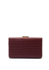 Zen Collection Woven Detail Mini Clutch, Wine