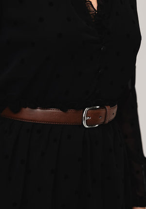 Serafina Collection Leather Belt, Brown