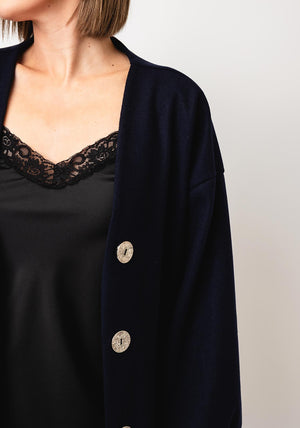 Serafina Collection One Size Wool Blend Coat, Navy
