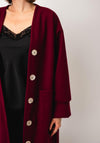 Serafina Collection One Size Wool Blend Coat, Wine