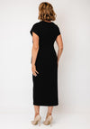 Serafina Belt Detail Midi Dress, Black