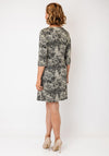 Serafina Geometric Print Casual Midi Dress, Beige Multi