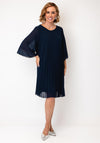 Serafina Pleated Midi Dress, Navy