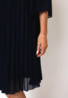 Serafina Pleated Midi Dress, Black