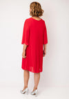 Serafina Pleated Midi Dress, Red