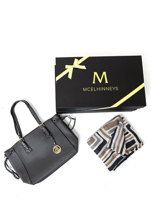 Serafina Collection Scarf & Handbag Boxed Giftset, Grey
