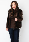 Serafina Collection Textured Zip Up Gilet, Brown
