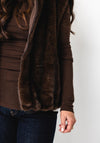 Serafina Collection Textured Zip Up Gilet, Brown