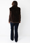 Serafina Collection Textured Zip Up Gilet, Brown