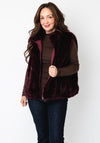 Serafina Collection Textured Zip Up Gilet, Wine