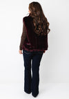 Serafina Collection Textured Zip Up Gilet, Wine