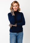 Serafina Collection Rhinestone Leopard Print Gloves, Taupe