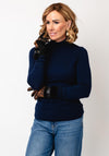 Serafina Collection Leopard Print Faux Fur Gloves, Black