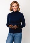 Serafina Collection Leopard Print Faux Fur Gloves, Black