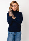 Serafina Collection Leopard Print Faux Fur Gloves, Taupe