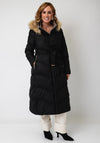 Serafina Collection Longline with Faux Fur Detail Coat, Black