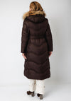 Serafina Collection Longline with Faux Fur Detail Coat, Brown