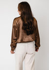 Serafina Collection Satin Tie Neck Jacket, Brown