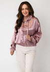 Serafina Collection Satin Tie Neck Jacket, Pink