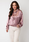 Serafina Collection Satin Tie Neck Jacket, Pink