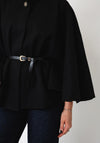 Serafina Collection One Size Belted Cape, Black