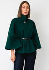 Serafina Collection One Size Belted Cape, Green
