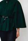 Serafina Collection One Size Belted Cape, Green