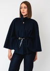 Serafina Collection One Size Belted Cape, Navy