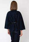 Serafina Collection One Size Belted Cape, Navy
