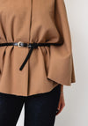 Serafina Collection One Size Belted Cape, Taupe