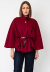 Serafina Collection One Size Belted Cape, Wine