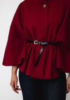 Serafina Collection One Size Belted Cape, Wine