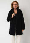 Serafina Collection Quilted with Hood Coat, Black