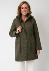 Serafina Collection Quilted with Hood Coat, Green