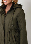 Serafina Collection Quilted with Hood Coat, Green