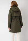 Serafina Collection Quilted with Hood Coat, Green