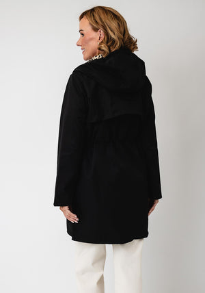 Serafina Collection Reversible Raincoat, Black