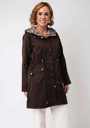 Serafina Collection Reversible Raincoat, Brown