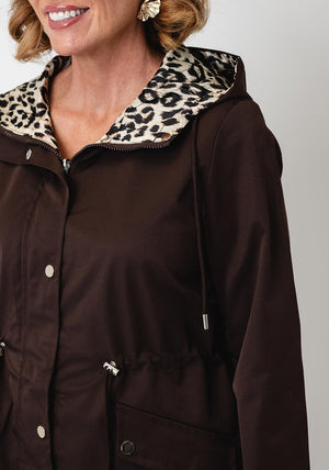 Serafina Collection Reversible Raincoat, Brown