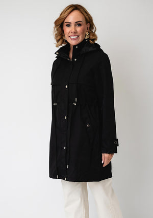 Serafina Collection Longline Raincoat, Black