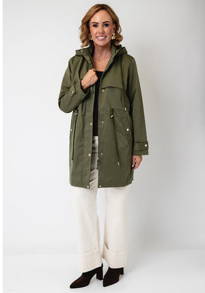 Serafina Collection Longline Raincoat, Green