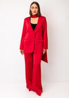 Serafina Collection Satin Blazer and Scarf, Red
