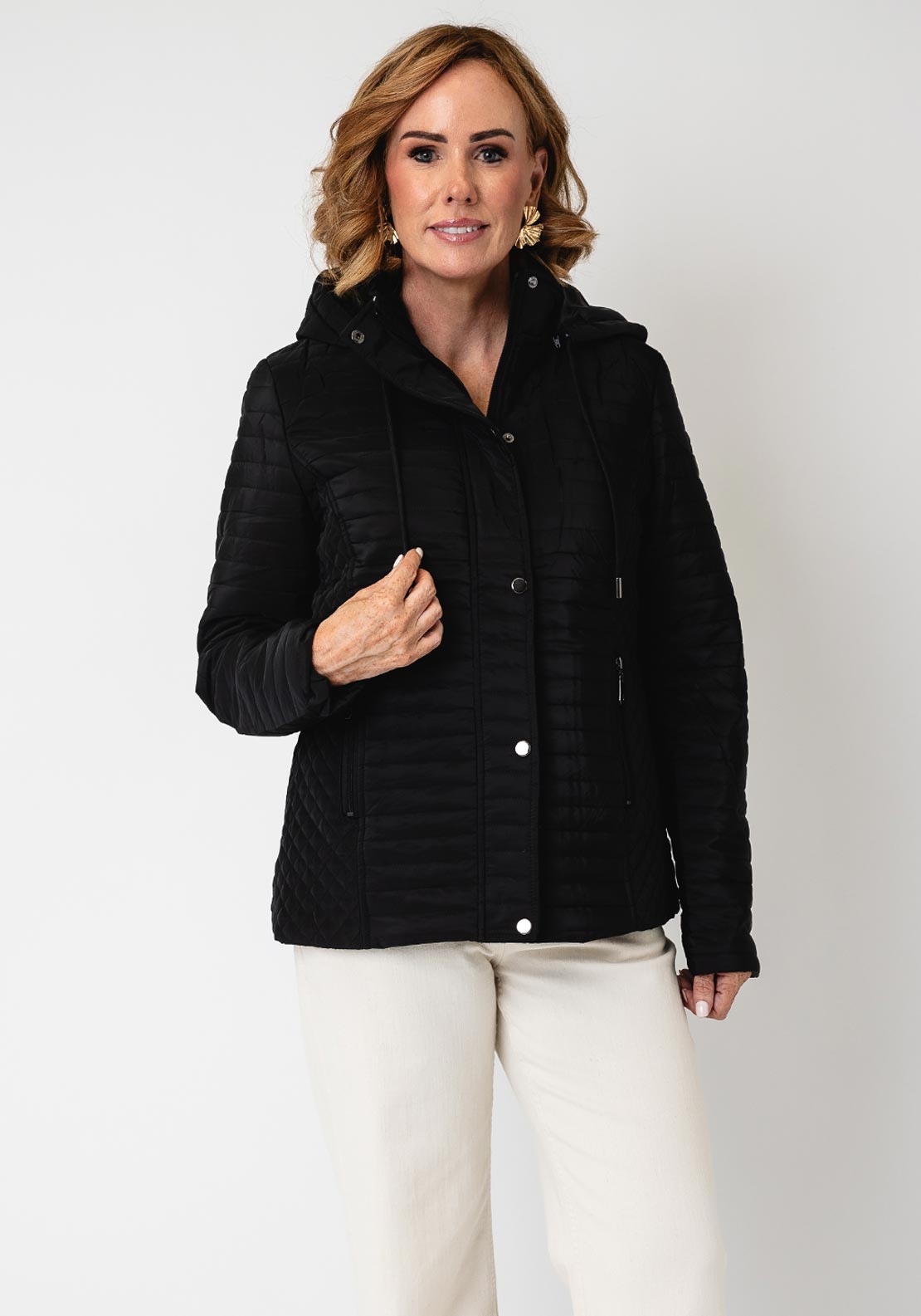 Serafina Collection Waterproof with Hood Coat, Black