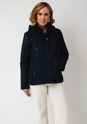 Serafina Collection Waterproof with Hood Coat, Navy
