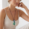 Serafina Collection Resin Pendant Long Necklace, Green