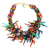 Serafina Beaded Coral Charm Necklace, Multi-Coloured