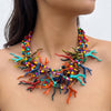 Serafina Beaded Coral Charm Necklace, Multi-Coloured